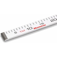 Moonstar Ahşap Manifatura Cetveli Paslanmaz Demirli 1 Metre (100CM) Beyaz (Ağaç)