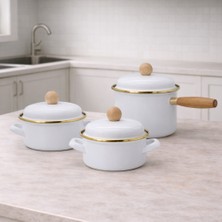 Arow Bloom 3’lü Midi Tencere Seti Beyaz