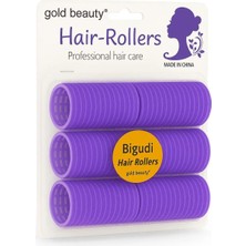 5 Adet Gold Beauty Bigudi 6 Lı Jumbo Boy Cırtlı