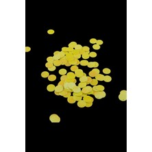 Sarı Janjan 12 mm Yandan Delikli Plastik Pul Payet 30 gr (Tülbent, Oya, Havlu Malzemesi)