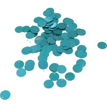 Metalize Mavi 12 mm Yandan Delikli Plastik Pul Payet 25 gr (Tülbent, Oya, Havlu Malzemesi)
