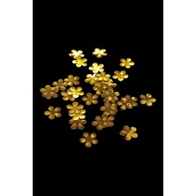 2 cm Gold Papatya Desen Ortadan Delikli Pul Payet 25 gr (Tülbent, Oya, Havlu Malzemesi)