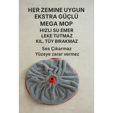 Normadia Gri Mikrofiber Mega Boy Paspas ve Yedek Ucu Destekli, Temizlik Için Ideal