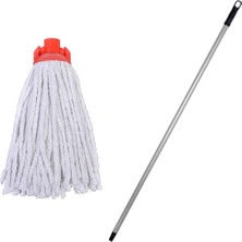 Normadia Ispanyola Islak Yedek Mop Takımı, Beyaz Cotton Mop ve Metal Vidalı Sap
