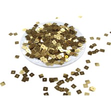 Gold Rengi 8x8 Kare Ortadan Delikli Pul Payet 30 gr (Tülbent, Oya, Havlu Malzemesi)