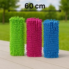 Normadia 3'lü Makarna Mop Mikrofiber Paspas ve Temizlik Bezi Seti, 60 cm