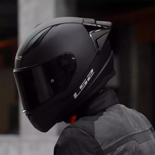 Yarış İçin Tasarlanmış Ls2 Rapid 2 Full Face Motosiklet Kaskı Mat Siyah Polikarbonat Malzeme