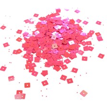 Koyu Pembe Janjan 7x7 Kare Delikli Pul Payet 30 gr (Tülbent, Oya, Havlu Malzemesi)