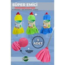 Normadia Yumuşak Mikrofiber Temizlik Bezi 3'lü Set, Her Sapa Uyumlu, Süper Emici