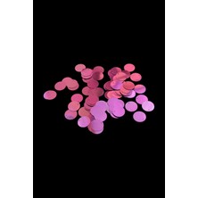 Metalize Fuşya 20 mm Yandan Delikli Plastik Pul Payet 30 gr (Tülbent, Oya, Havlu Malzemesi)