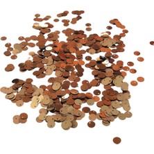 Bakır 8 mm Yandan Delikli Plastik Pul Payet 30 gr (Tülbent, Oya, Havlu Malzemesi)