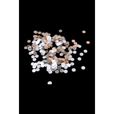 Gümüş 8 mm Yandan Delikli Plastik Pul Payet 30 gr (Tülbent, Oya, Havlu Malzemesi)