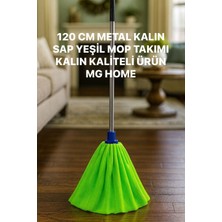 Normadia Yeşil Temizlik Takımı Mikrofiber Mop ve Sopa Metal Saplı 2 Parça