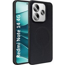 CepStok Redmi Note 14 4g Kılıf Magsafe Karbonfiber Desenli Silikon Kapak