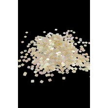 Sarı Janjan 6x6 mm Kare Ortadan Delikli Pul Payet 30 gr (Tülbent, Oya, Havlu Malzemesi)