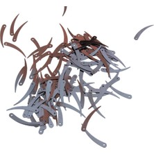 Füme Renk 5X30 mm Yaprak Kesim Pul Payet 25 gr (Tülbent, Oya, Havlu Malzemesi)