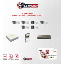 Hikvision Cctvpazar Hıkvısıon 6 Kameralı 2mp Dahili Mikrofonlu Ip Kamera Seti