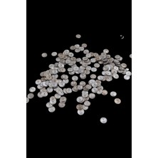 10 mm Ortadan Delikli Desenli Eskitme Gümüş Pul Payet 30 gr (Tülbent, Oya, Havlu Malzemesi)