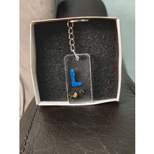 Miina Aksesuar Epoksi Isminize Özel Harf Anahtarlık