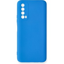 Mey İthalat Mey Ithalat®  Huawei P Smart 2021 Kılıf Nano Içi Kadife Silikon - Mavi