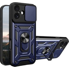 Mey İthalat Mey Ithalat®  Apple iPhone 17 Pars Lens Yüzüklü Silikon - Lacivert