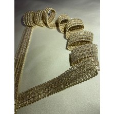 Ezel-in Tekstil Aksesuarları Dekoratif Gold Simli Şerit, 200 Metre, KOD-714