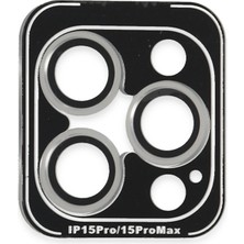 Mey İthalat Mey Ithalat®  iPhone 15 Pro Max Pvd Metal Kamera Lens - Gümüş