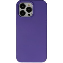 Mey İthalat Mey Ithalat®  iPhone 14 Pro Max Kılıf Nano Içi Kadife Silikon - Mor