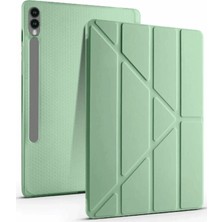 Mey İthalat Mey Ithalat®  Samsung Galaxy X610 Tab S9 Fe Plus 12.4 Kılıf Kalemlikli Mars Tablet Kılıfı - Açık Yeşil