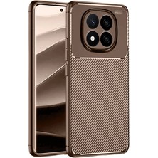 Mey İthalat Mey Ithalat®  Xiaomi Redmi Note 14 Pro 5g Kılıf Auto Focus Karbon Kapak - Kahverengi