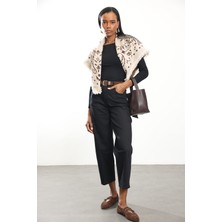 5in1Canpolat Siyah Kemerli Baggy Jean 3010