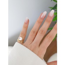 Venüs Design Çelik Tek Taş Serçe Parmak Yüzük (Ayarlanabilirdir)