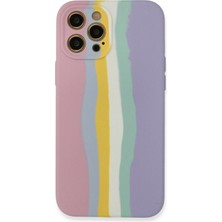 Mey İthalat Mey Ithalat®  iPhone 12 Pro Max Kılıf Ebruli Lansman Silikon - Pembe-Lila