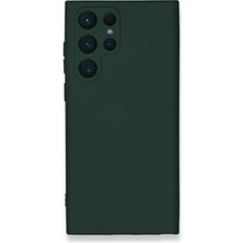 Mey İthalat Mey Ithalat®  Samsung Galaxy S23 Ultra Kılıf Nano Içi Kadife Silikon - Koyu Yeşil