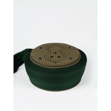 Sarıkhane Namaz Sarığı - Yeşil Kumaş - Yeşil Takke - Düz Sarım - Nâli Şerif - 7 Metre (Züabeli)
