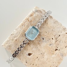 Vesce Atelier Angulaire Gümüş Saat Mavi