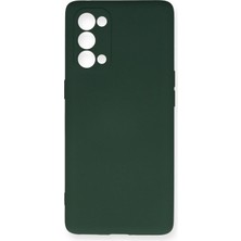 Mey İthalat Mey Ithalat®   Reno 5 Pro Kılıf Nano Içi Kadife Silikon - Koyu Yeşil