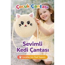 Selvira Kız Çocuk Hasır Kedi Figürlü Omuz Çantası – Yuvarlak Tasarım, Ayarlanabilir Askılı, Hafif ve Şık