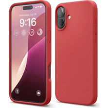 Mey İthalat Mey Ithalat®  iPhone 16 Plus Kılıf Nano Içi Kadife Silikon - Kırmızı