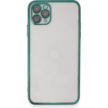 Mey İthalat Mey Ithalat®  iPhone 11 Pro Max Kılıf  Lensli Silikon - Yeşil
