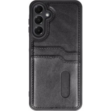 Mey İthalat Mey Ithalat®  Samsung Galaxy A15 4g Kılıf Sara Kartvizitli Deri Kılıf - Siyah
