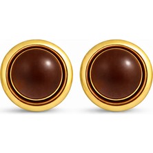 Venüs Design Çelik Dupa Küpe Kahverengi Renkli Kadın Kullanıcılar İçin Şık Tasarım