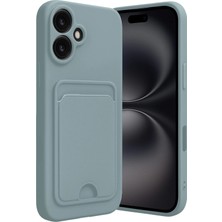 Mey İthalat Mey Ithalat®  iPhone 16 Kılıf Kelvin Kartvizitli Silikon - Açık Yeşil