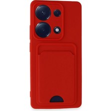 Mey İthalat Mey Ithalat®  Xiaomi Redmi Note 13 Pro 4g Kılıf Kelvin Kartvizitli Silikon - Kırmızı