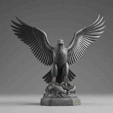 Talaşoğlu Kartal Heykeli Dekoratif Biblo – Güç ve Asalet Temalı Masaüstü / Ofis Dekoru