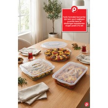 Pazarika 3’lü Borcam Kapağı Seti Şeffaf Plastik Saklama Kapağı Kare Dikdörtgen ve Yuvarlak Uyumlu