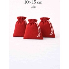 Alasmiel 10X15 cm Kadife Dokulu Büzgülü Kese 3’lü – Lavanta, Takı ve Nikah Hediyelik Çok Amaçlı Bez Poşet