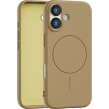 Fenza iPhone 17 Uyumlu İçi Kadife Magsafe Wireless Şarz Özellikli Camel Renkli Telefon Kılıfı