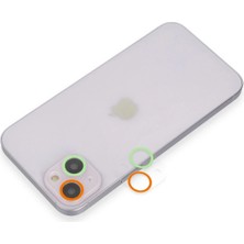 Mey İthalat Mey Ithalat®  iPhone 13 Renkli Kamera Lens Koruma Cam - Turuncu-Yeşil