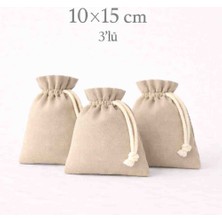 Alasmiel 10X15 cm Kadife Dokulu Petek Kumaş Büzgülü Kese 3’lü – Lavanta, Takı ve Nikah Hediyelik Çok Amaçlı Bez Poşet